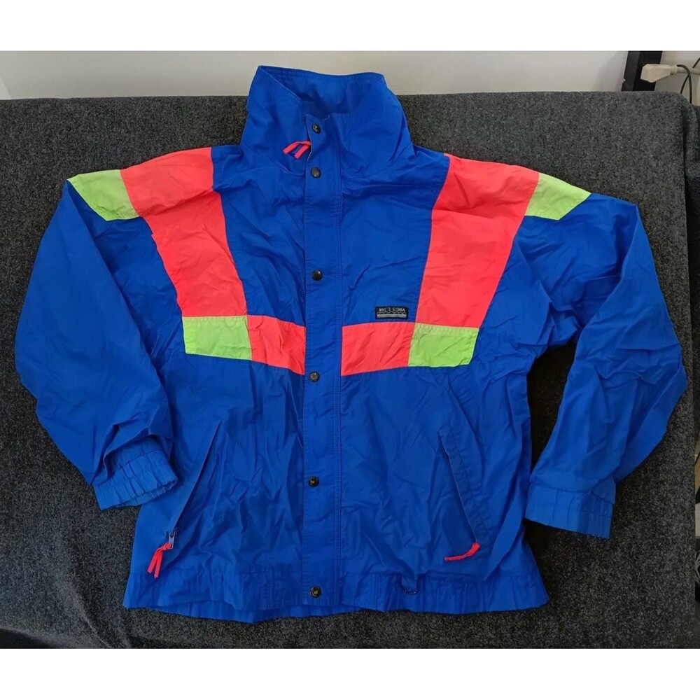 Vintage White Sierra Color Block Windbreaker Jacket Size XL